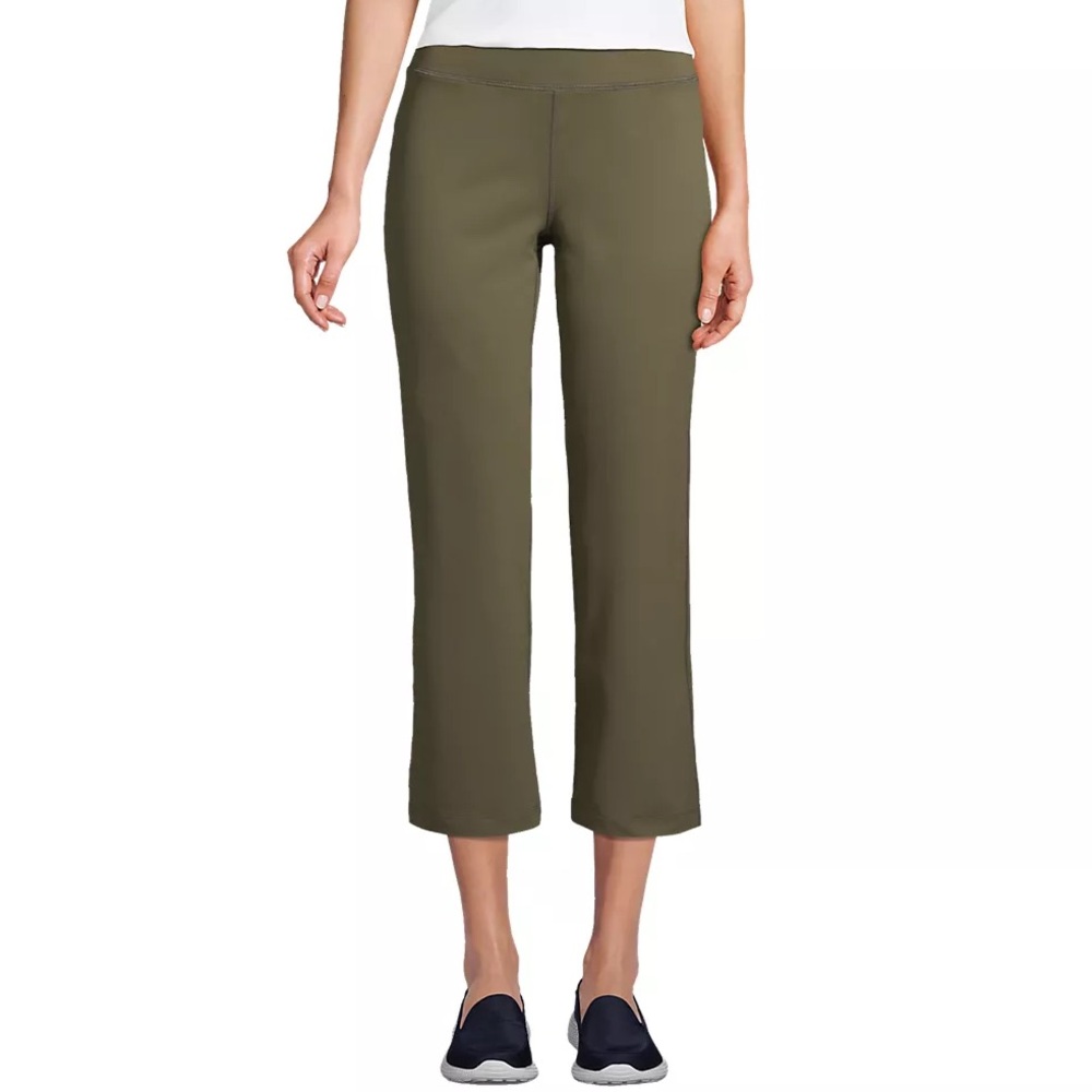 LANDS END Active Crop Yoga Pant in Forest Moss | Leggings Womens XS